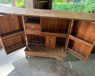 Teak Expanding Bar Cart