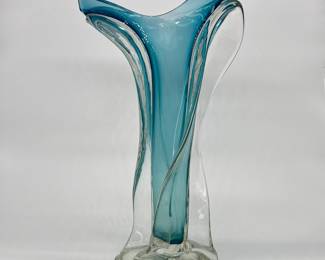 Blue Art Glass Vase