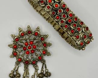 Coral Bracelet Brooch