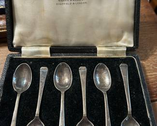 Antique sterling spoon set