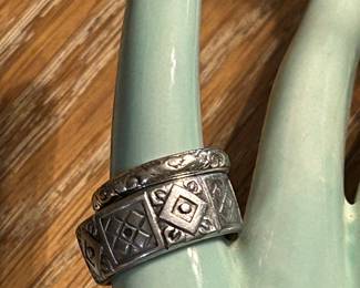 Small sterling band and adjustable sterling band rings