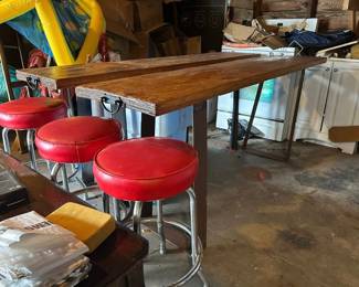 these are industrial tables with iron legs