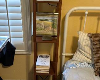Danish Modern side table with lamp