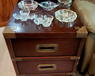 vintage ashtrays, end table