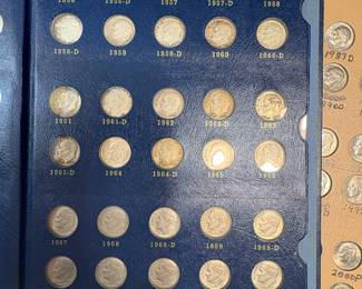 Item # 103 : Full 1946-1987 Roosevelt Dime Set in Whitman Album (No Proofs) 48 Silver, 42 Clad $150.00