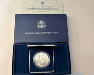 Item # 31 : 1987 S US Mint Constitution Proof 90% Silver Dollar Commemorative $30.00