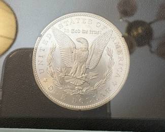 Item # 44 : Black Box Carson City Uncirculated Morgan Silver Dollar - 1883-CC $300.00