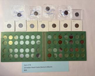 Item # 78 : 25 Indian Head Cents (Some in Album) $25.00
