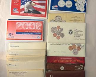 Item # 68 : Twenty One (21) US Mint Uncirculated Sets 1972, 1979-81, 1984, 1985, 1987, 1989, 1990, 1992-99, 2002-2004 $150.00