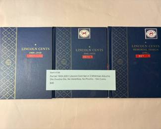 Item # 94 : Partial 1909-2001 Lincoln Cent Set in 3 Whitman Albums (No Double Die, No Vararities, No Proofs) - 184 Coins $40.00