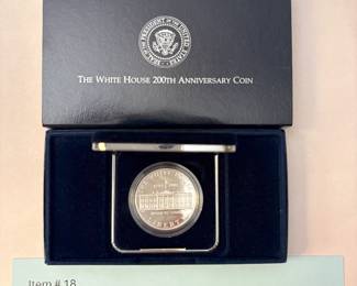 Item # 18 : 1992 U.S. Mint The White House 200th Anniversary 90% Silver Dollar Proof $30.00
