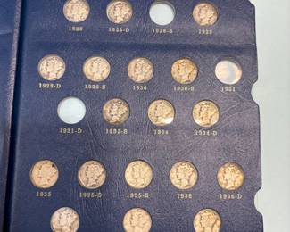 Item # 101 : Partial 1916-1945 Mercury Dime Set in Whitman Album - 69 Coins $250.00