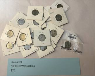 Item # 73 : 31 Silver War Nickels $70.00