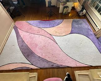 EDWARS FIELDS PASTEL RUG | Colorful pastel pink & purple rug by Edward Fields - w. 106 x l. 172 in