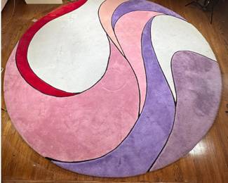 EDWARS FIELDS CIRCULAR RUG | Colorful pink & purple pastel circular area rug by Edward Fields - dia. 142 in