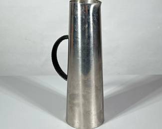Jug | Stainless steel jug by Gabis of Sweden. Glass stirrer.
- h. 11.5 x dia. 4 in