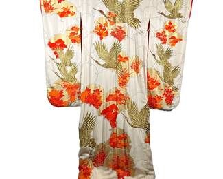 JAPANESE KIMONO | Traditional Japanese kimono on hanging hardware - h. 72 x w. 51 in