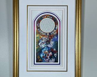 A WOMAN OF VALOR JUDAICA PRINT | A Woman of Valor. Judaica print on paper. 11.5 x 6.25 in. Sight - h. 19.25 x w. 14 in