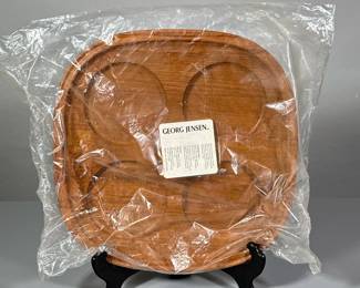 NWT GEORG JENSEN WOOD TRAY | Having circular cuts - h. 1 x w. 12 x l. 12 in
