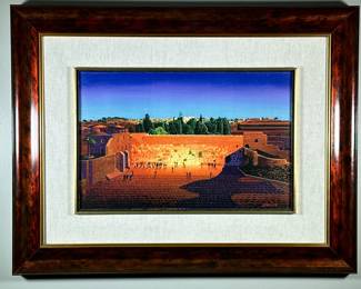 SIGNED WESTERN WALL PAINTING Or Giclee | Western wall. Oil or acrylic on canvas - possibly Giclee
14 x 21.5 in. Canvas. Signed lower right - h. 26 x w. 33.5 x d. 1.5 in (frame)