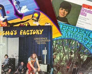 (5pc) Various Albums Including Creedence Clearwater | Man’s journey to the moon vinyl sealed Eydie gorme cs9564 Three dog night dsx50098 Creedence Clearwater shrink wrap 8382 Cosmos factory 8402.