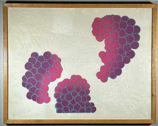 JUDY TARGAN LITHOGRAPH | Grape clusters Color lithograph 20.25 x 26.25 in sight - h. 21.75 x w. 27.75 in (Frame)