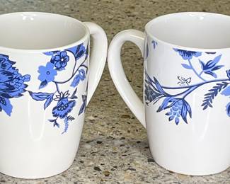 Royal Norfolk mugs with a blue floral pattern