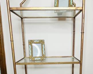 Vintage faux bamboo etgere