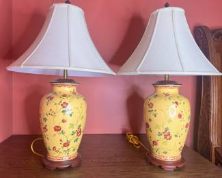 Mid-century modern ginger jar lamps