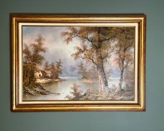 I. Cafieri landscape painting, late 20th century