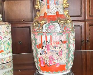 Famille Rose medallion vase.