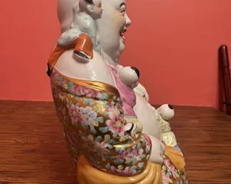 MCM Laughing Buddha statue with children