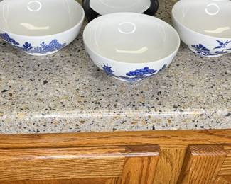 Blue Willow pattern bowls made in England