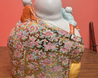 MCM Laughing Buddha statue with children