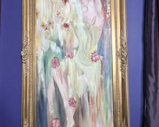 This is a large contemporary painting.
Purchased 1997 57”x33”