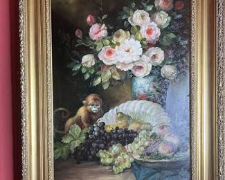 Still life oil painting - Late 20th Century 48x36”