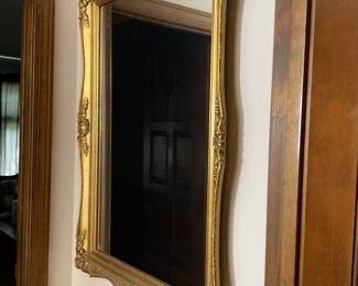 Giltwood mirror with ornate gold frame MCM 46.5”x34”
