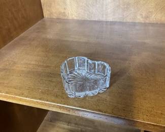 MCM Vintage heart-shaped glass trinket dish.