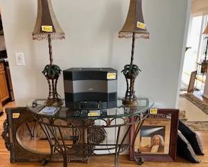 Sofa Table/Lamps, Mirror/Picture