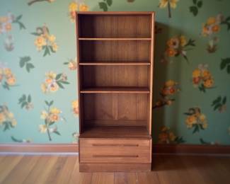 Teak bookshelf w/drawers