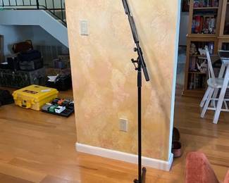 K&M Tripod Mic Stand with Boom 1 of 2 in Carrying Case