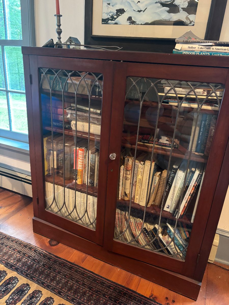 Bookcase with leaded glass doors