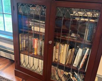 Bookcase with leaded glass doors