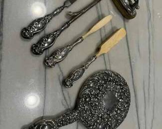 Sterling Mirror and Sterling Dresser set