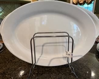 Collection of large ironstone and ceramic platters