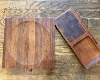 Dansk cheese board with knife and vintage mid century board