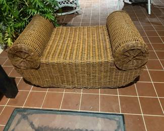 Rattan ottoman 