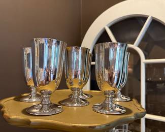 Set 6 silver plate goblets