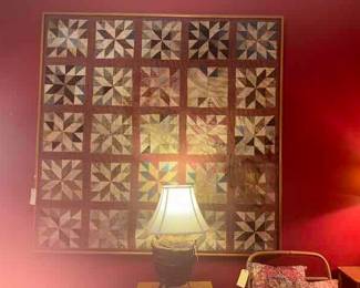 Large framed antique quilt