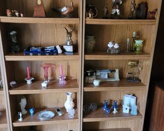 Metronome, Ohalus Scale, Weller Vase, Uranium Glass Vase, Bookshelves